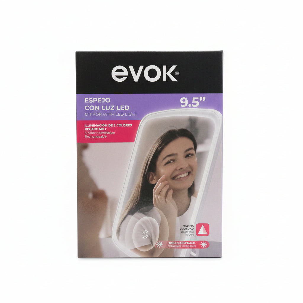 Evok Espejo con Luz LED 9.5" + 1 Unidad