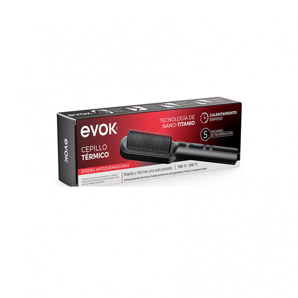 Evok® Professional Cepillo Térmico Alisador con Tecnología de Nano-Titanio (EV-THB-001)