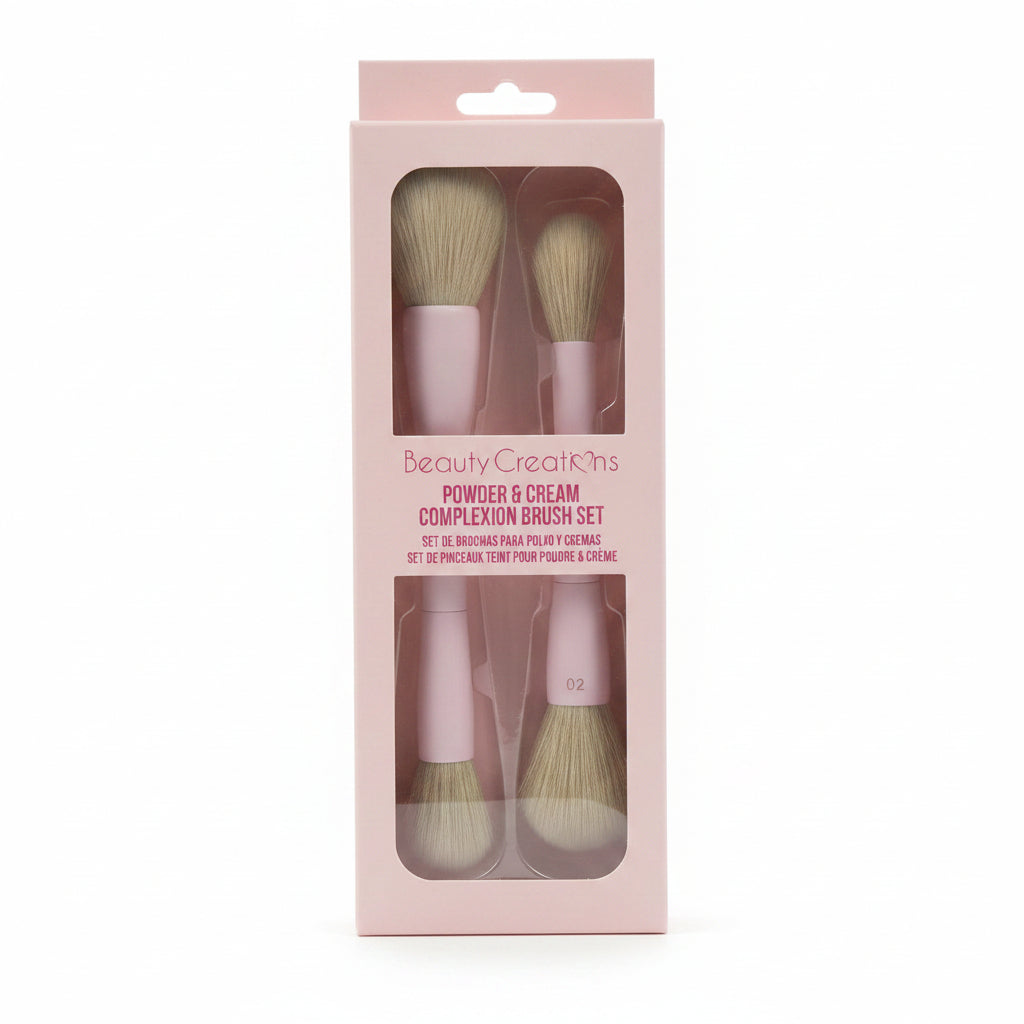 Beauty Creations Powder & Cream Complexion Brush Set 2 pzas