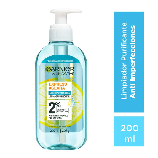Garnier SkinActive Express Aclara Anti-Acne Limpiador Purificante 200 ml