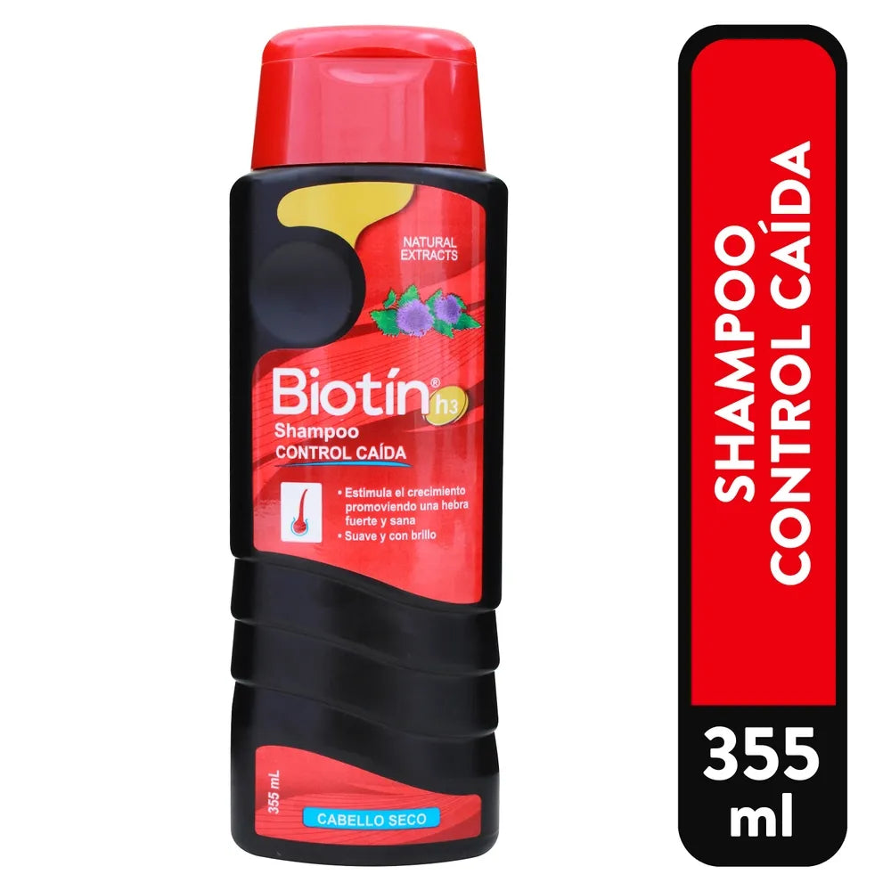 Nombre completo: Biotín H3 Shampoo Control Caída Cabello Seco 355ml