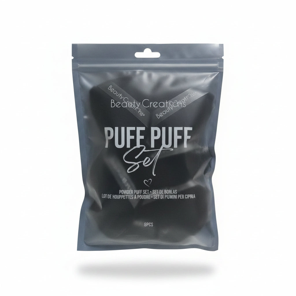 Beauty Creations Puff Puff Set Powder Puff Set Black 8 pzas