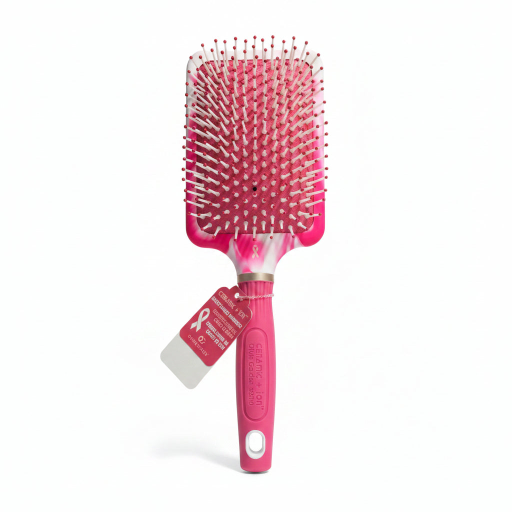 Olivia Garden Ceramic + Ion Breast Cancer Awareness Large Paddle
