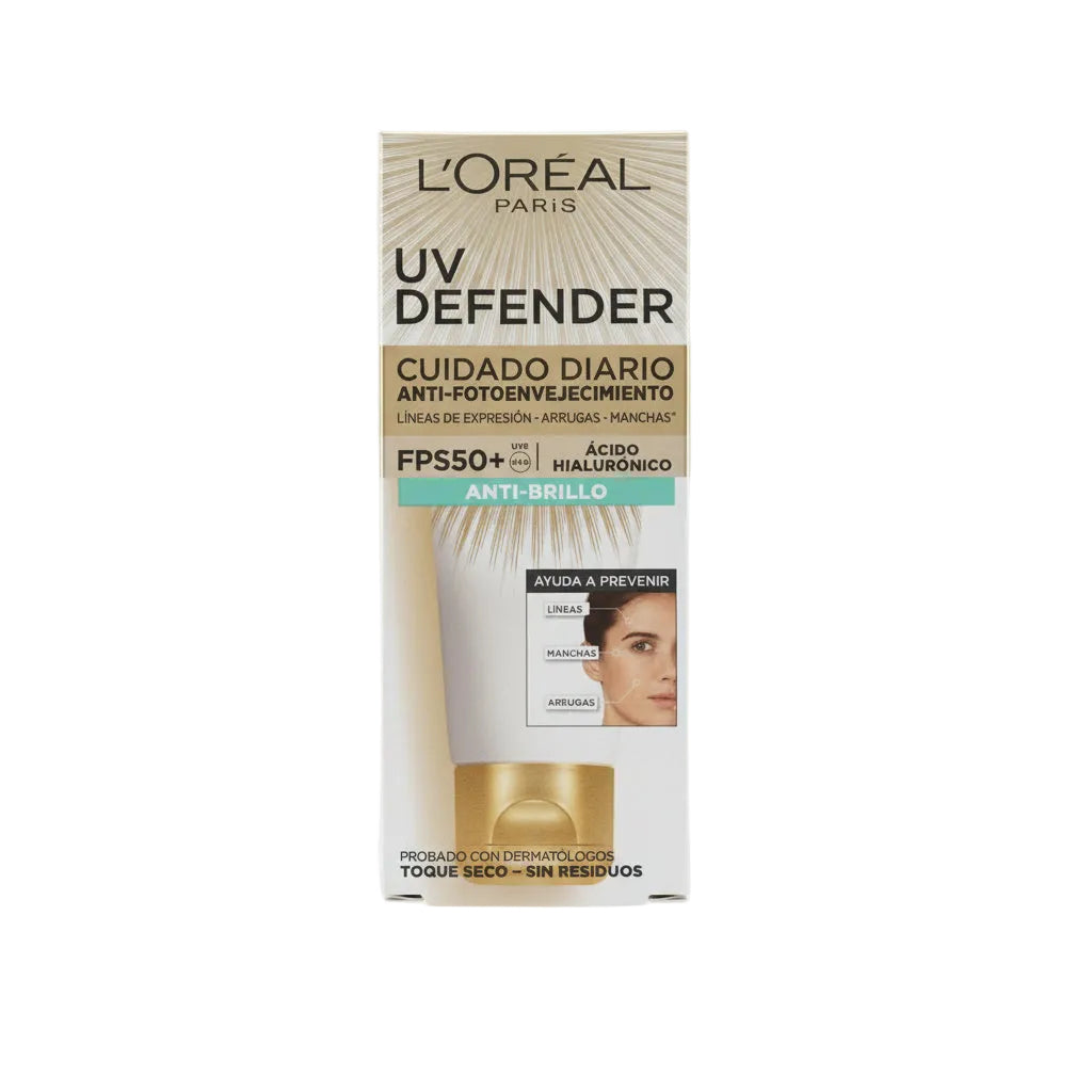 L'Oréal Paris UV Defender Cuidado Diario Anti-Fotoenvejecimiento Anti-Brillo FPS 50+ 40 ml