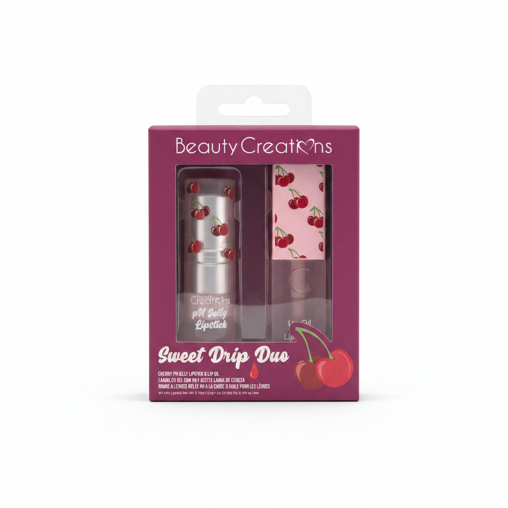 Beauty Creations Sweet Drip Duo Cherry pH Jelly Lipstick & Lip Oil