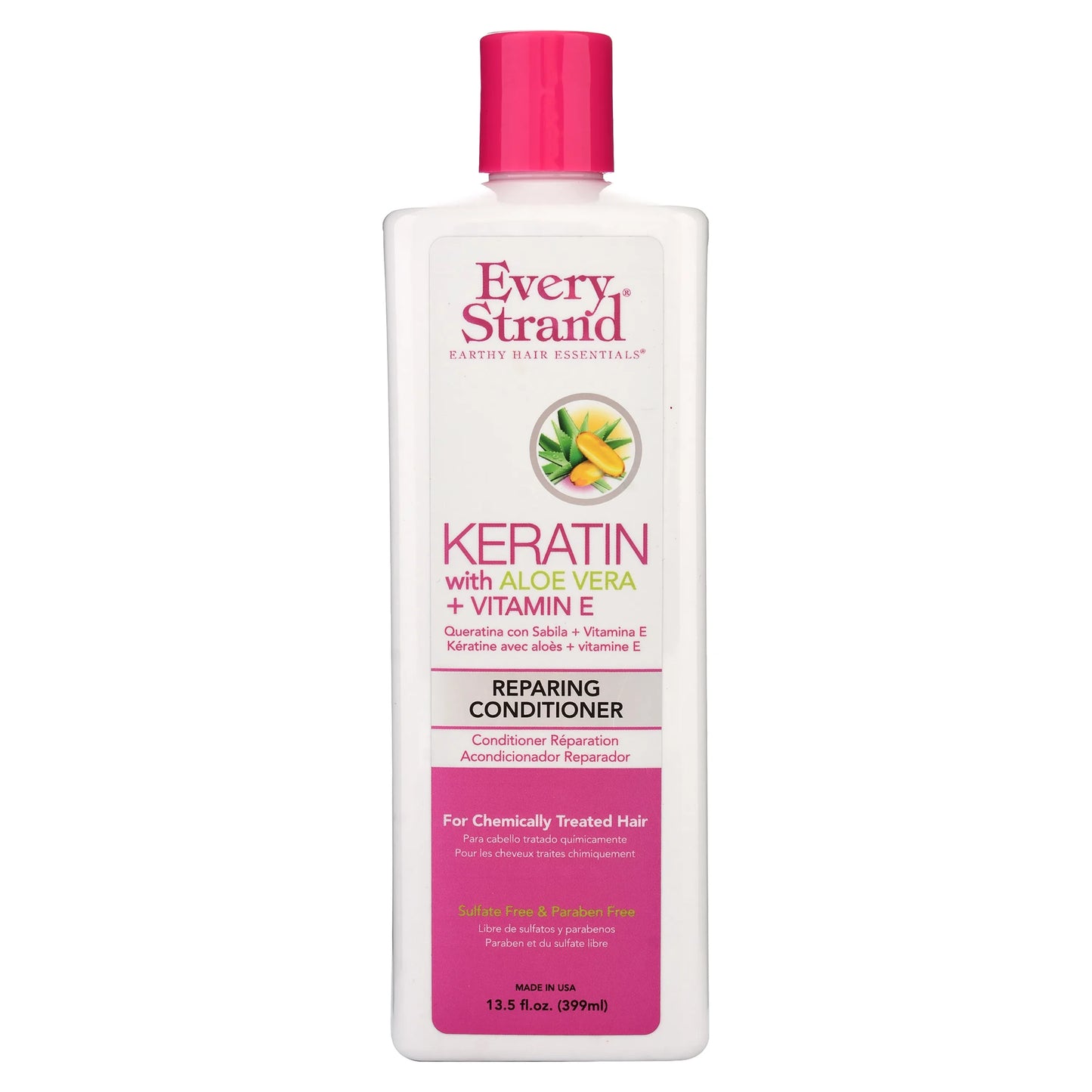 Every Strand® Earthy Hair Essentials™ Keratin with Aloe Vera + Vitamin E Repairing Conditioner 399 mL (13.5 FL. OZ.)