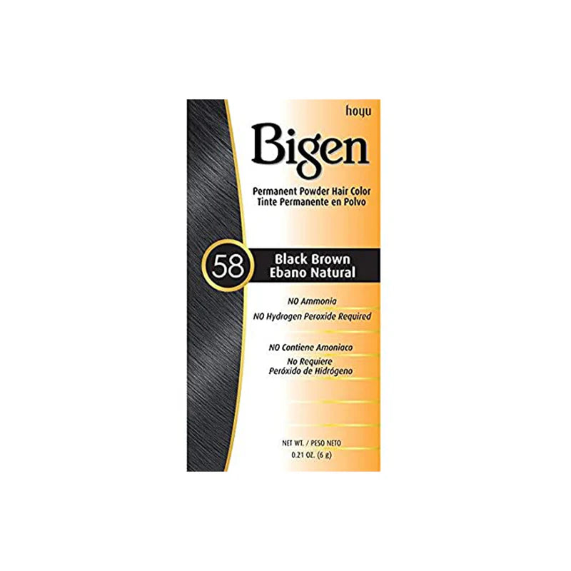 Bigen Permanent Powder Hair Color 58 Black Brown 6 g