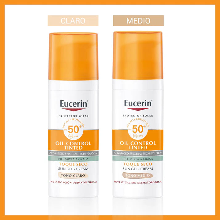 Protector Solar Eucerin Oil Control Tinted Anti-Brillo