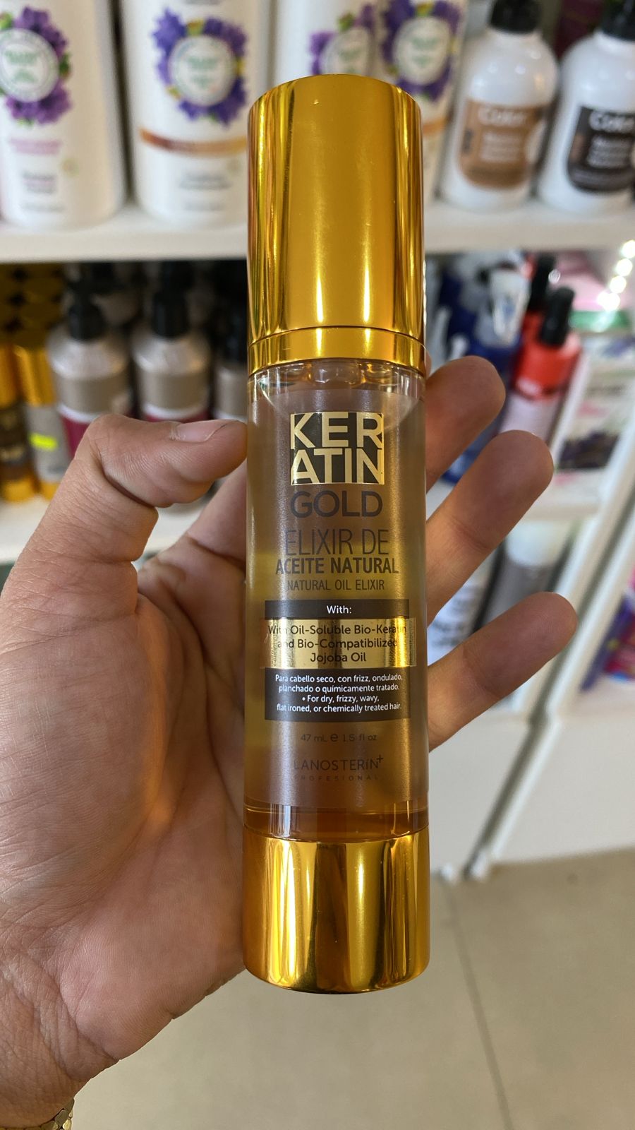 Lanosterín Profesional Keratin Gold Elixir de Aceite Natural - 47 ml (1.5 fl oz)