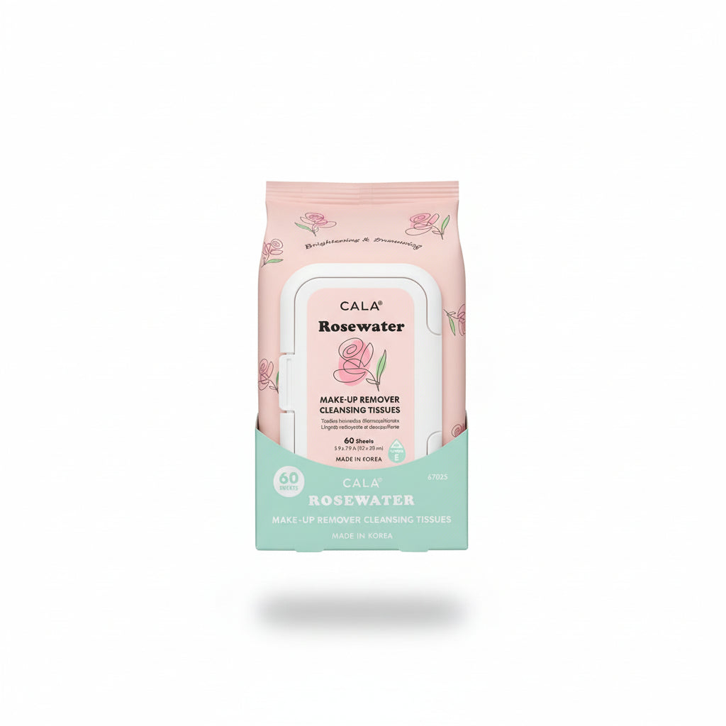 Cala Rosewater Make-Up Remover Cleansing Tissues 60 Sheets