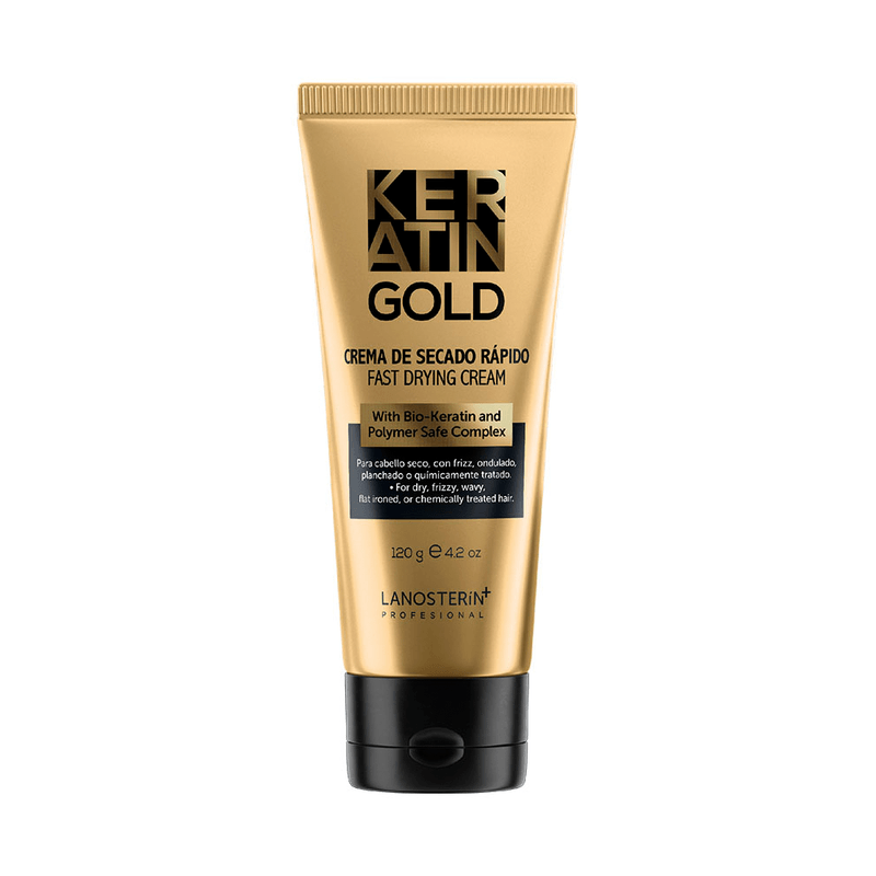 Lanosterín Profesional Keratin Gold Crema de Secado Rápido - 120 g / 4.2 oz