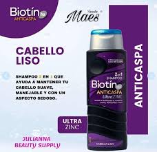 Biotín H3 Shampoo Anticaspa Ultra Zinc Cabello Liso 355ml