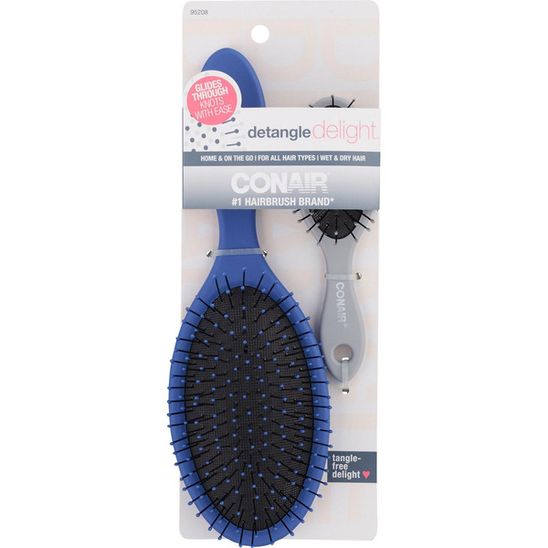Conair Detangle Delight Cushion Brush Set (Blue)