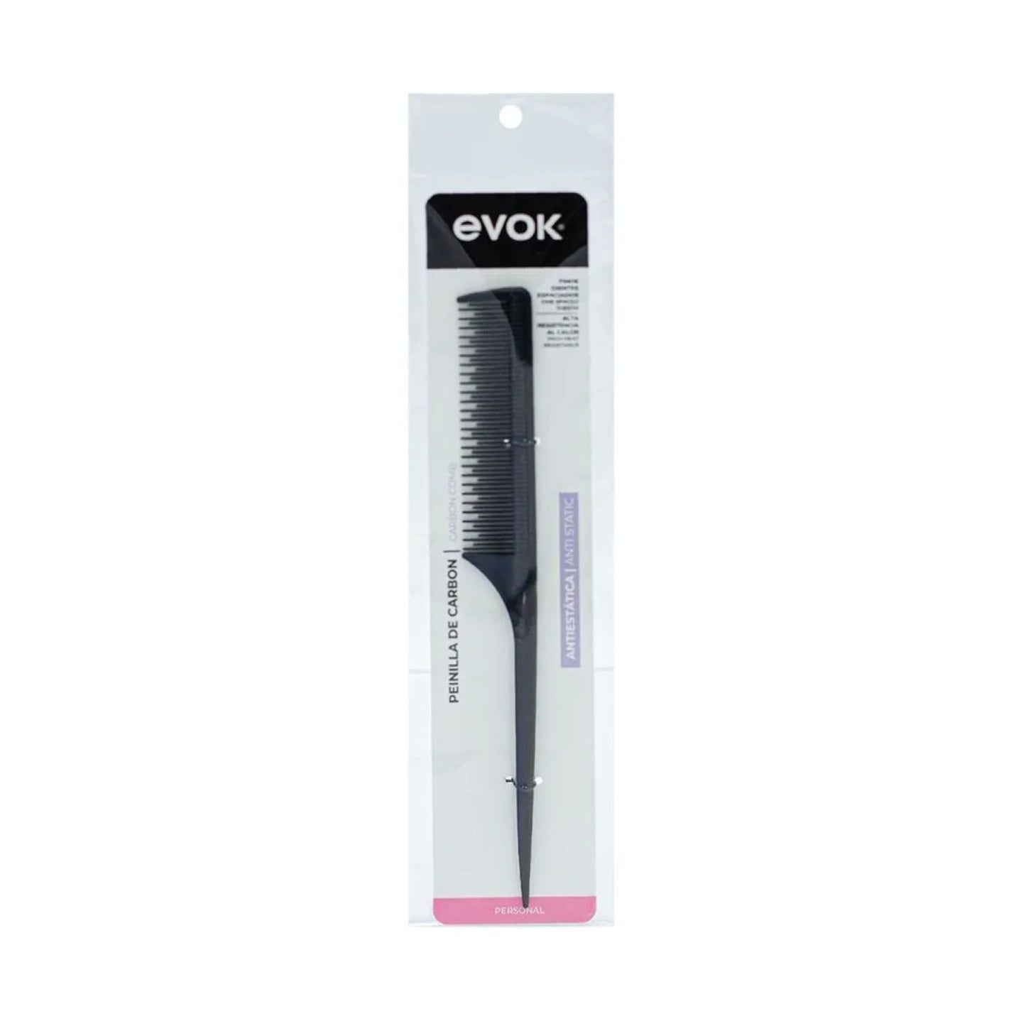 Peinilla de Carbón Antiestática EVOK Knot Free Carbon Comb