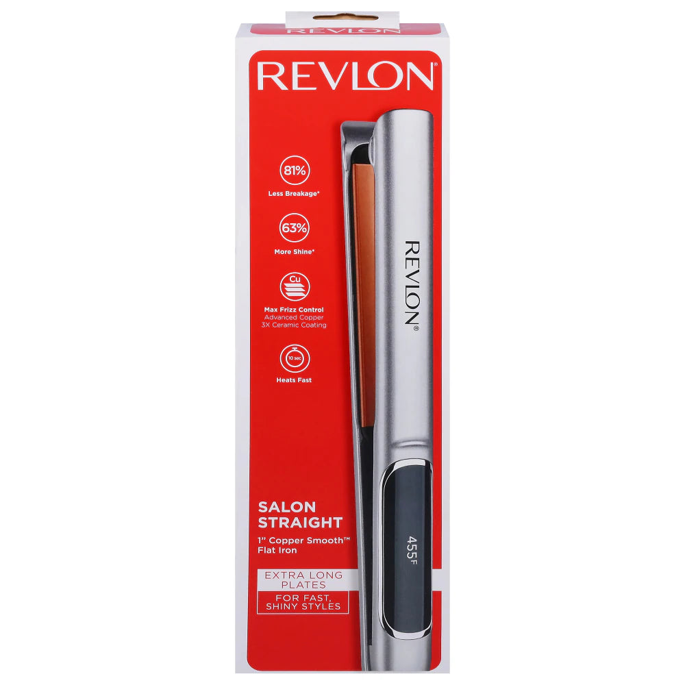 REVLON® 1" Copper Smooth™ Advanced Copper + Ceramic Flat Iron (RVST2175)