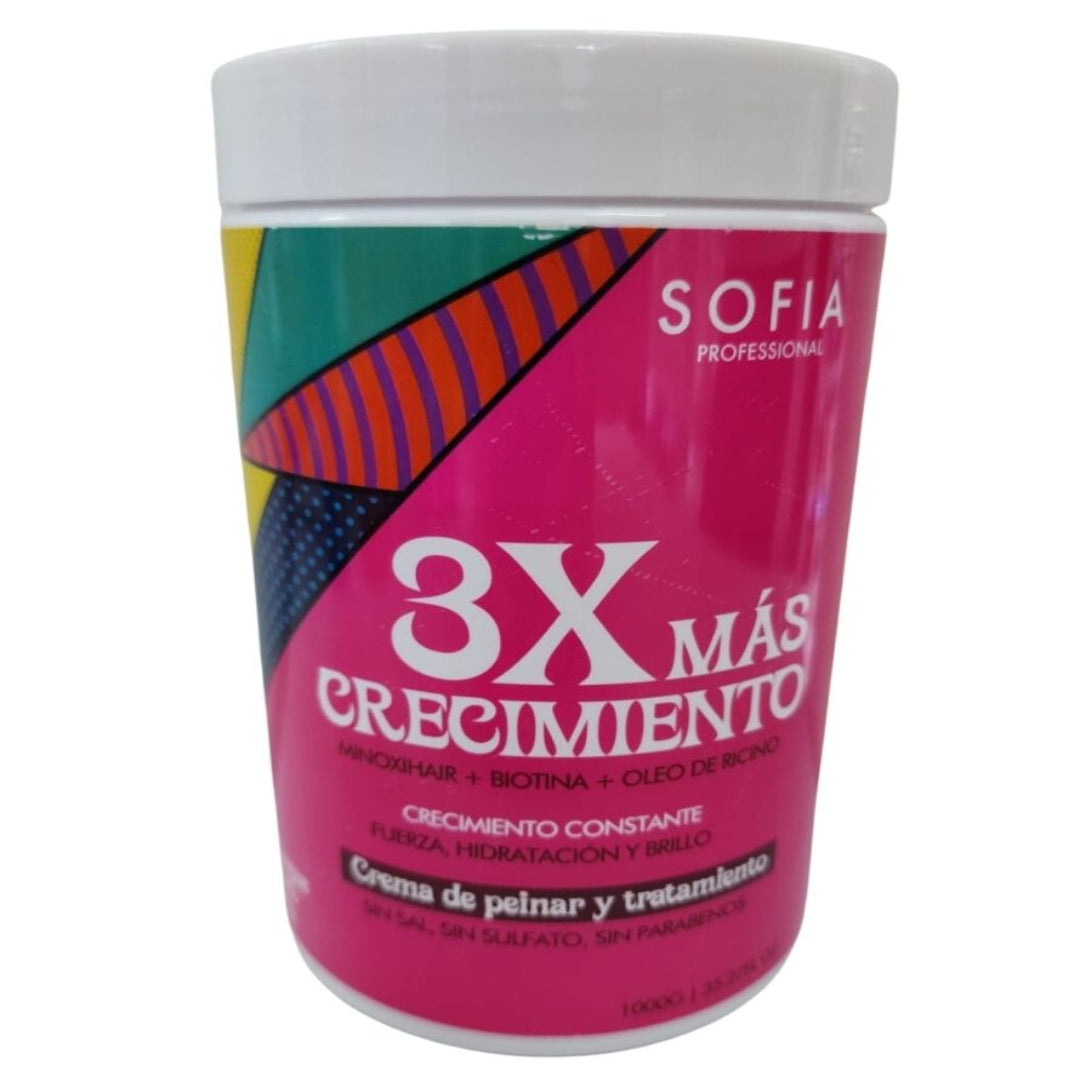 SOFIA Crema para Peinar y Tratamiento 3X Más Crecimiento 1000ml