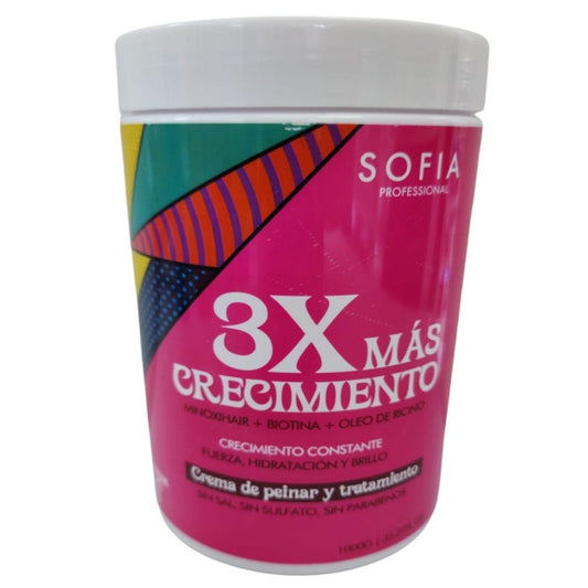 SOFIA Crema para Peinar y Tratamiento 3X Más Crecimiento 1000ml