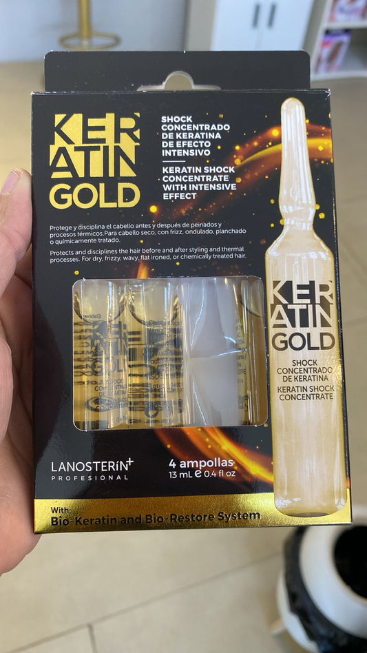 Lanosterín Profesional Keratin Gold Shock Concentrado de Keratina 13 ml c/u
