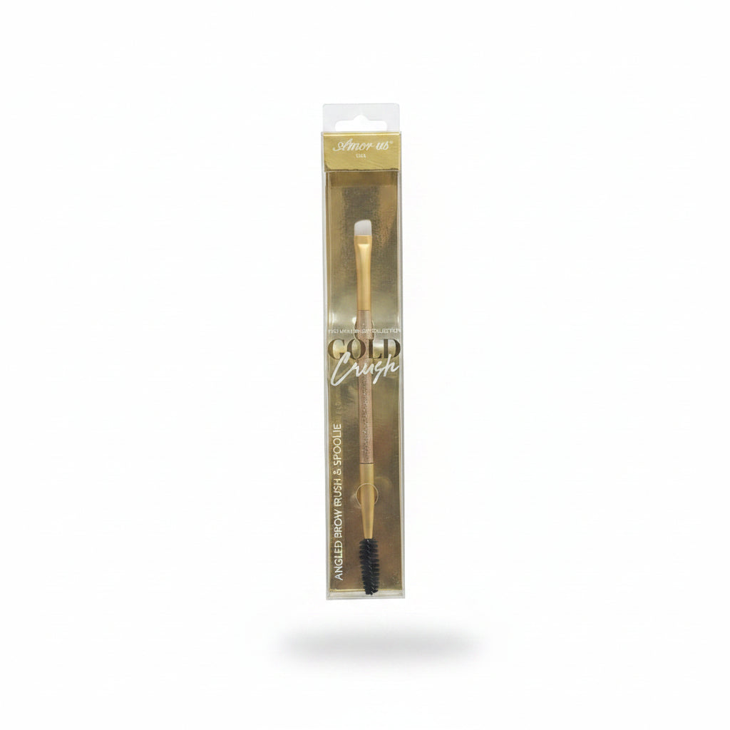 Amor Us Gold Crush Angled Brow Brush & Spoolie 1 pz