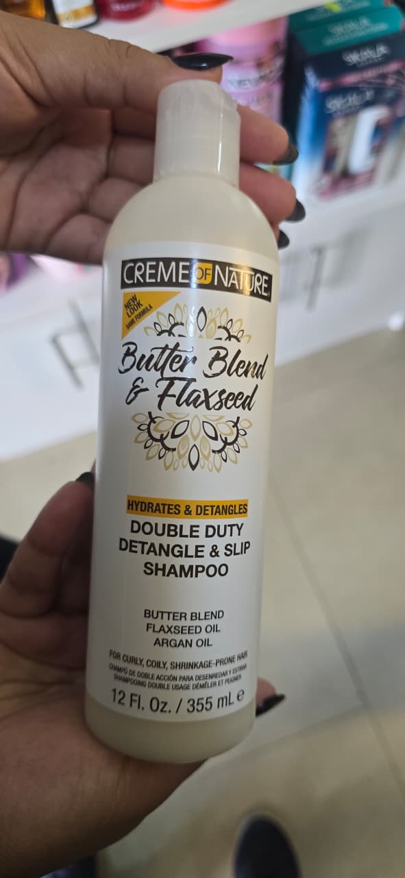 Creme of Nature Butter Blend & Flaxseed Double Duty Detangle & Slip Shampoo 355ml