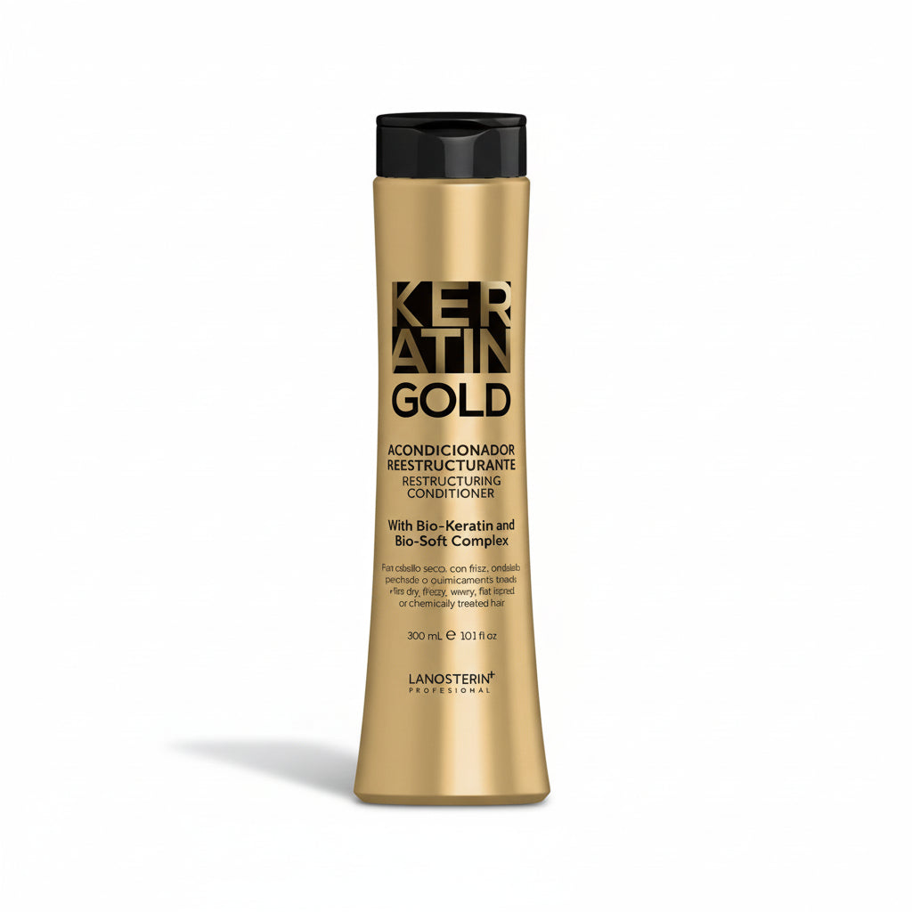 Lanosterin Profesional Keratin Gold Acondicionador Reestructurante - 300 ml (10.1 fl oz)