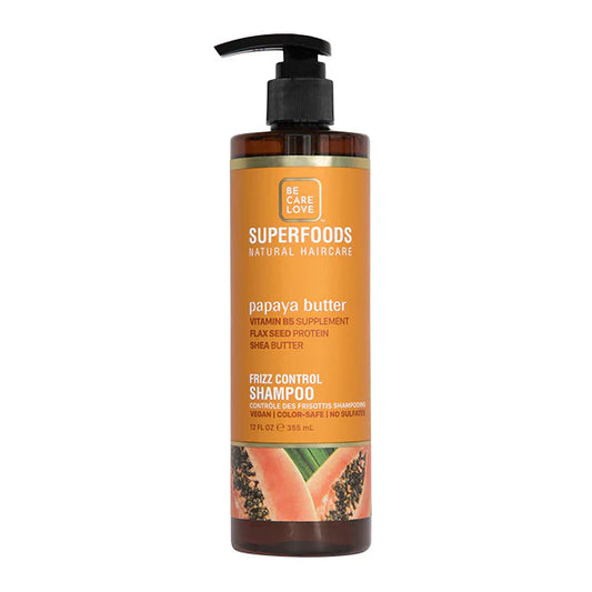 Be Care Love Superfoods Natural Haircare Papaya Butter Frizz Control Shampoo 355 ml