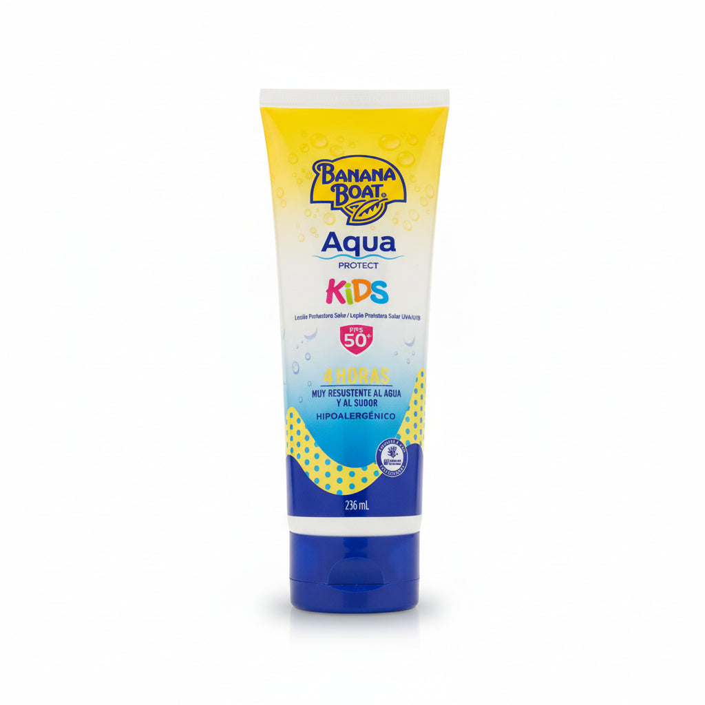 Protector Solar Banana Boat Aqua Protect Kids 50+ FPS Loción 236 ml.