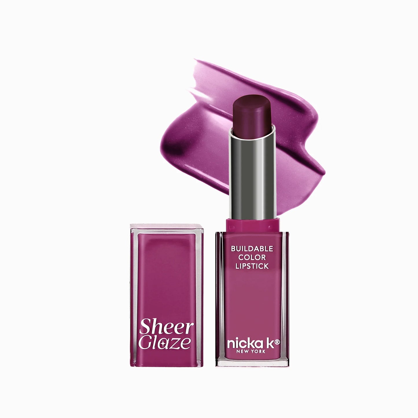 Nicka K Sheer Glaze Buildable Color Lipstick + 3.5 g
