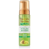 Creme of Nature Pure Honey Hair Food Avocado Smoothing & Frizz Control Styling Mousse 207ml