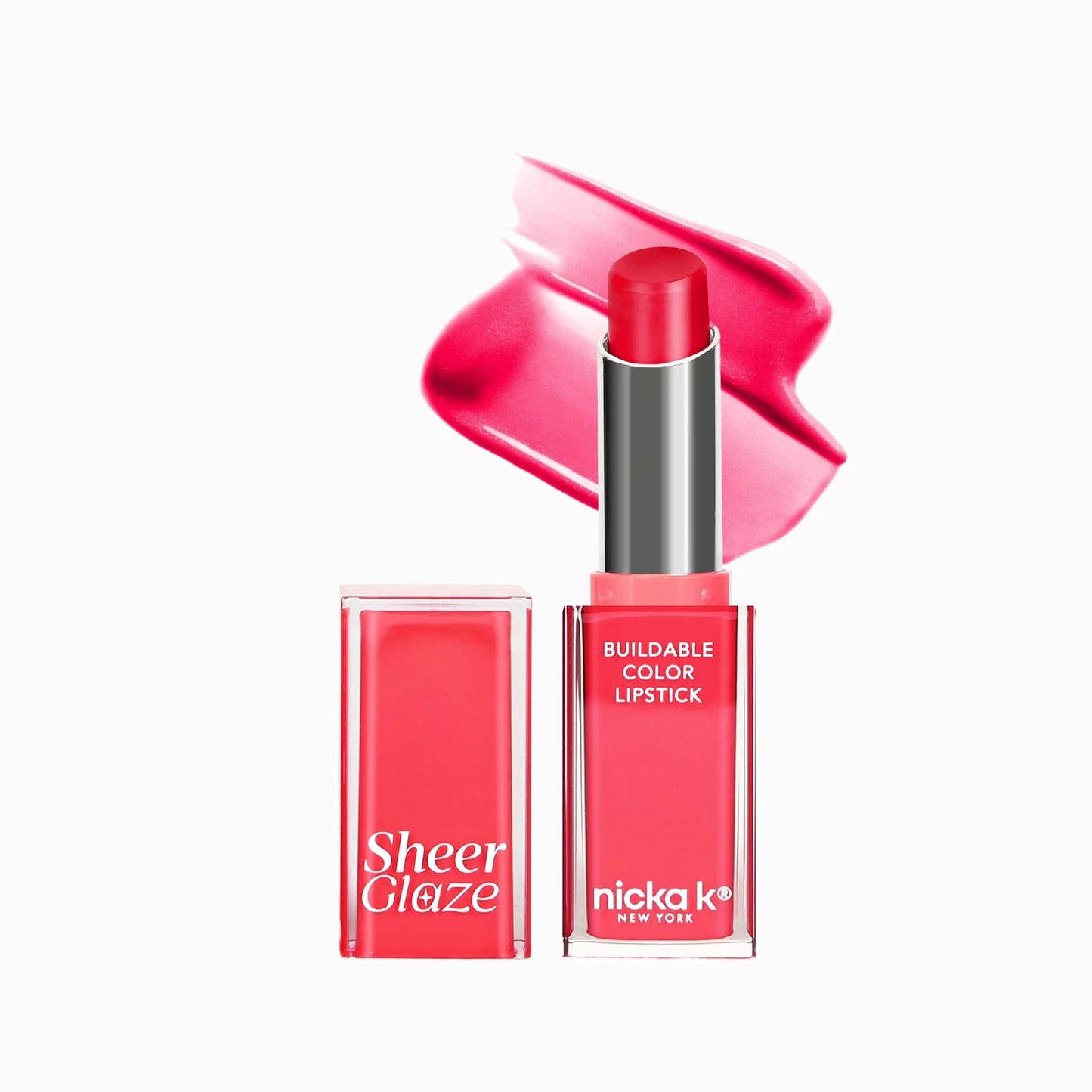 Nicka K Sheer Glaze Buildable Color Lipstick + 3.5 g