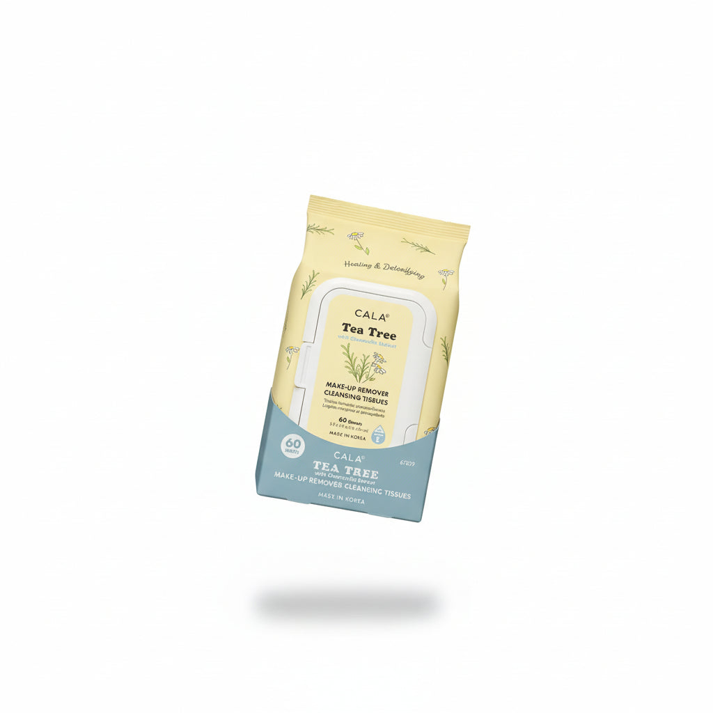 Cala Tea Tree with Chamomile Extract Make-Up Remover Cleansing Tissues 60 Sheets