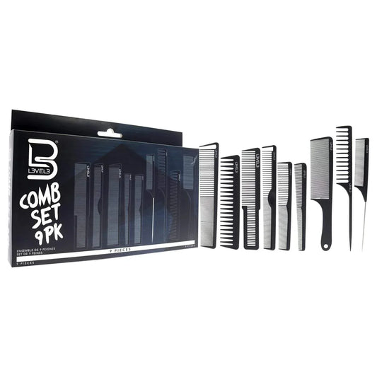 L3VEL3 Hair Styling Comb Set - 9 Piezas