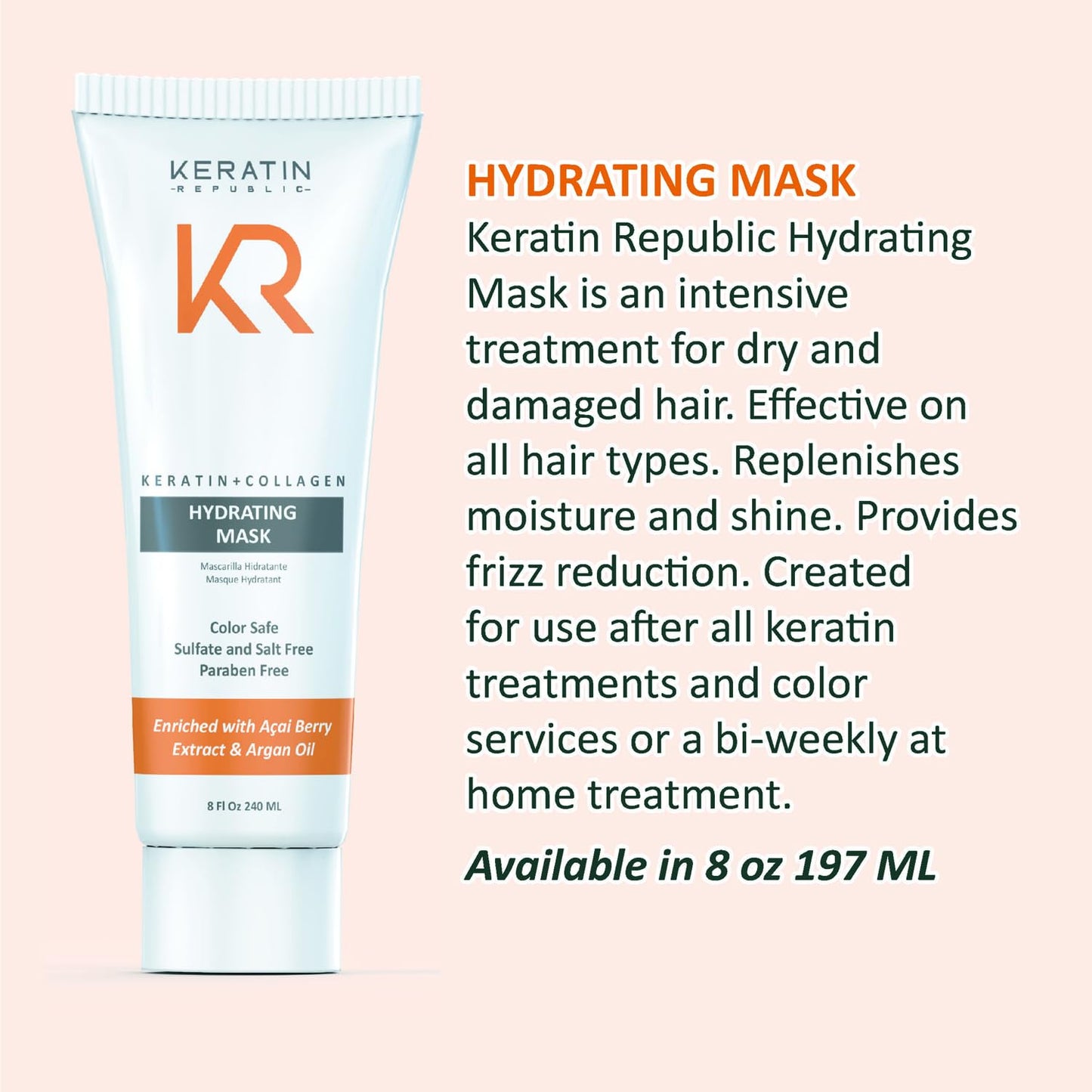 Keratin Republic Keratin + Collagen Hydrating Mask 240ml