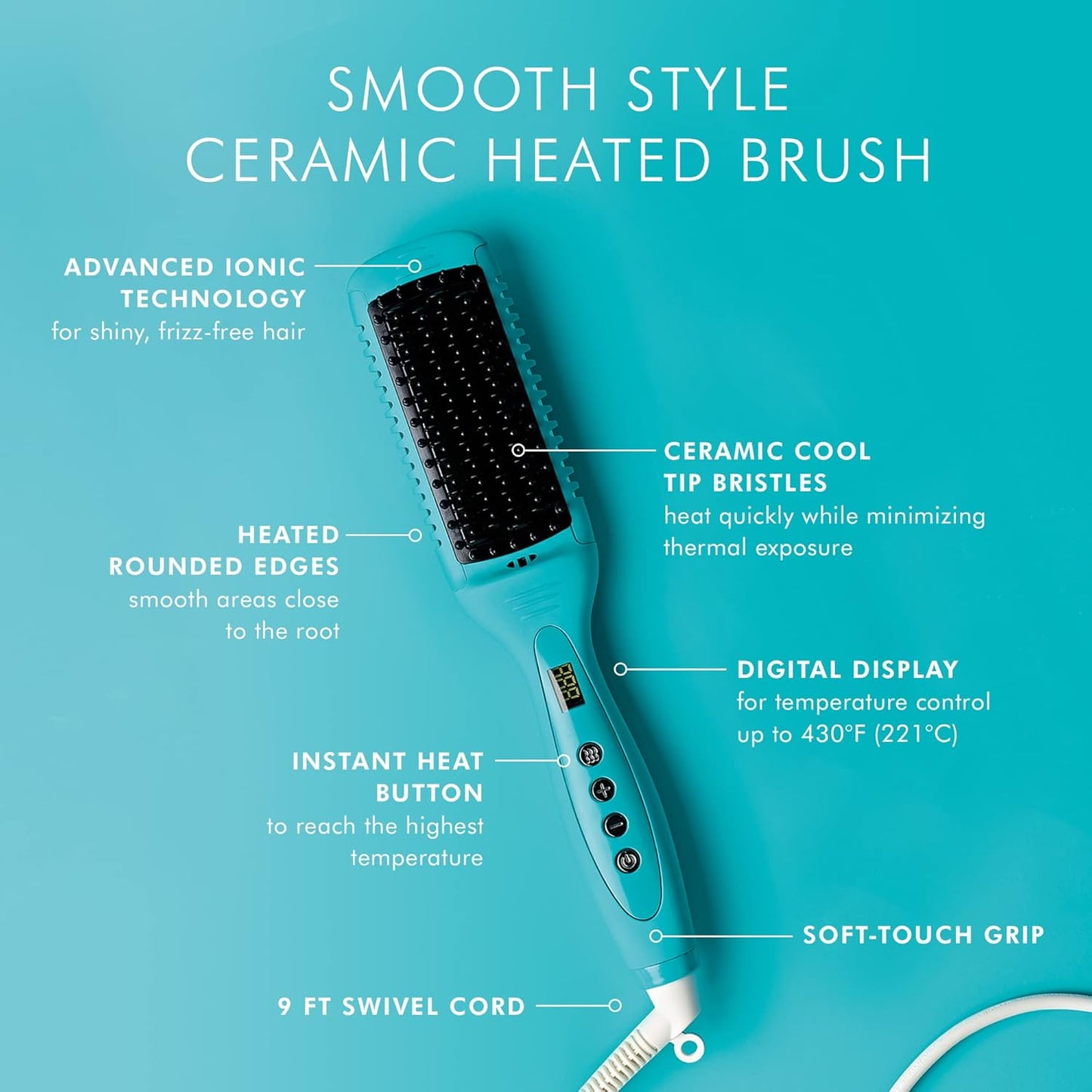 Moroccanoil Smooth Style Ceramic Heated Brush (Cepillo Térmico de Cerámica).