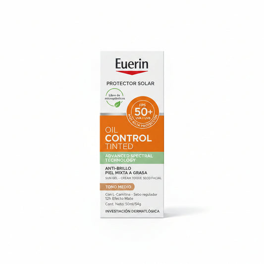 Eucerin Sun Gel-Cream Oil Control Tinted Tono Medio SPF 50+ 50 ml