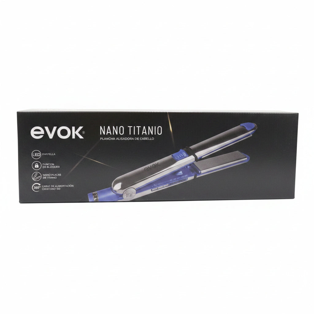 Evok Nano Titanio Plancha Alisadora de Cabello + 1 Unidad