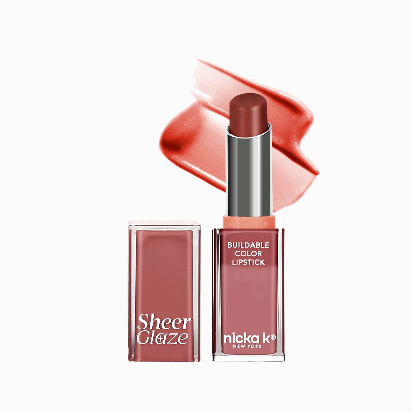 Nicka K Sheer Glaze Buildable Color Lipstick + 3.5 g