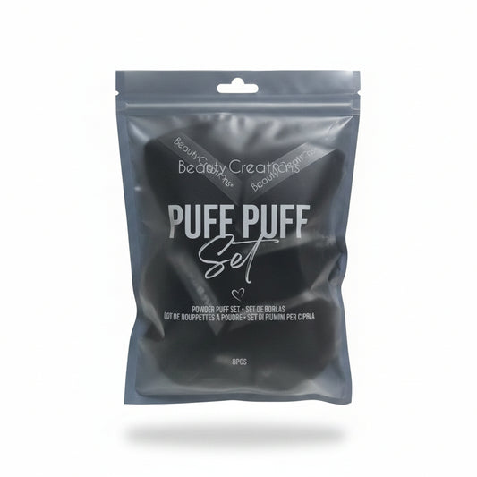 Beauty Creations Puff Puff Set Powder Puff Set Black 8 pzas