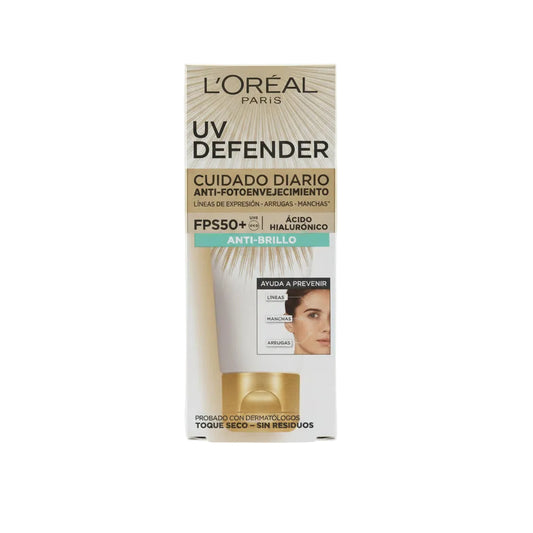 L'Oréal Paris UV Defender Cuidado Diario Anti-Fotoenvejecimiento Anti-Brillo FPS 50+ 40 ml