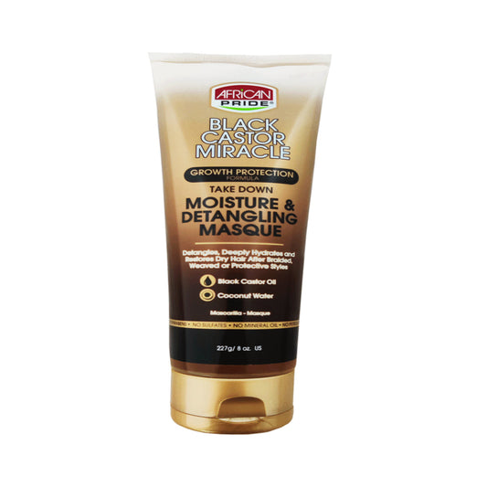 African Pride Black Castor Miracle Take Down Moisture & Detangling Masque 227g