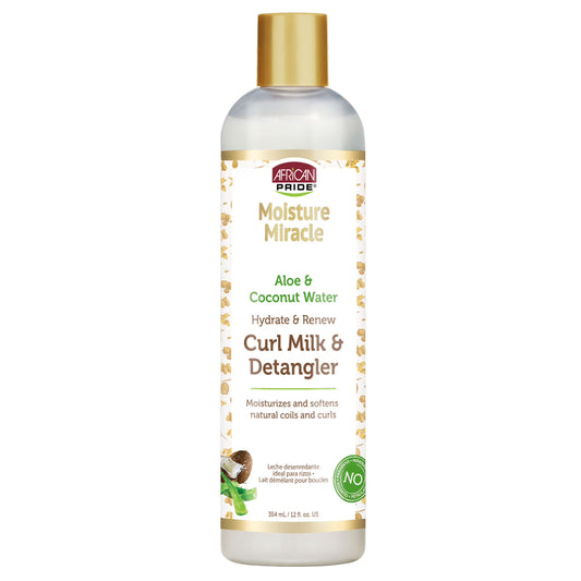 African Pride Moisture Miracle Aloe & Coconut Water Hydrate & Renew Curl Milk & Detangler 355ml