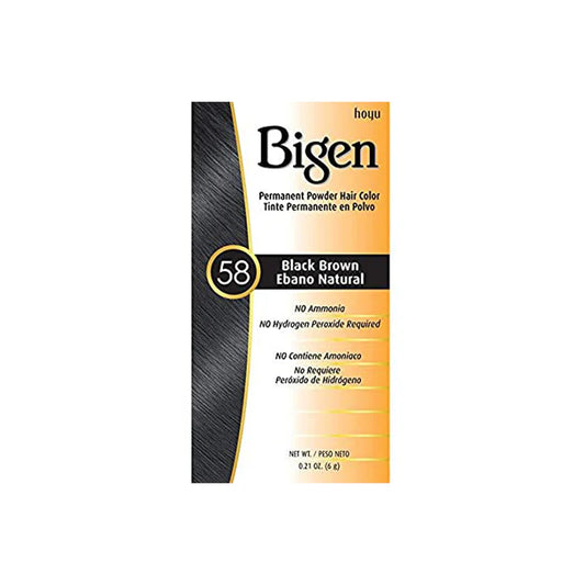 Bigen Permanent Powder Hair Color 58 Black Brown 6 g