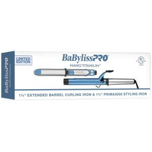 BaBylissPRO® Nano Titanium™ Limited Edition Set: 1¼" Extended Barrel Curling Iron & 1¼" Prima3000® Styling Iron (BNTPP12)
