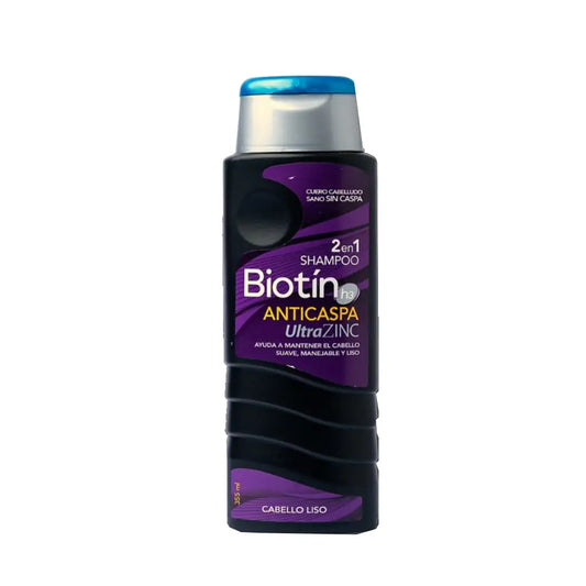 Biotín H3 Shampoo Anticaspa Ultra Zinc Cabello Liso 355ml