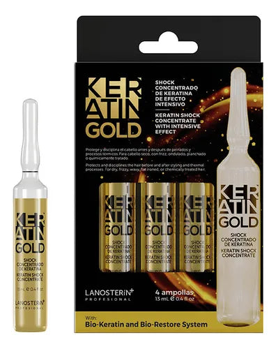 Lanosterín Profesional Keratin Gold Shock Concentrado de Keratina 13 ml c/u