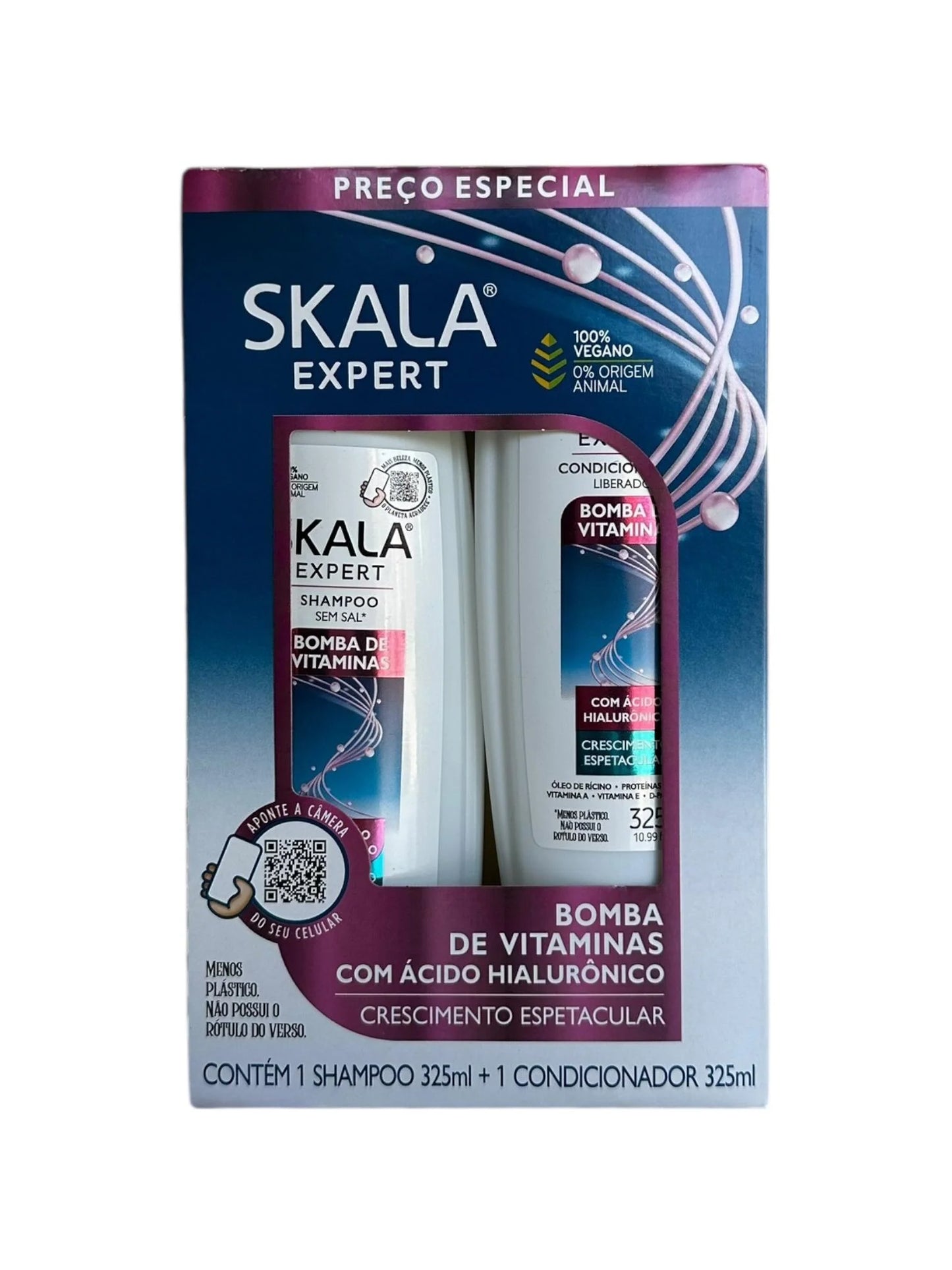 SKALA EXPERT SET BOMBA DE VITAMINAS CON ÁCIDO HIALURÓNICO 650ML (SHAMPOO 325ML + ACONDICIONADOR 325ML)