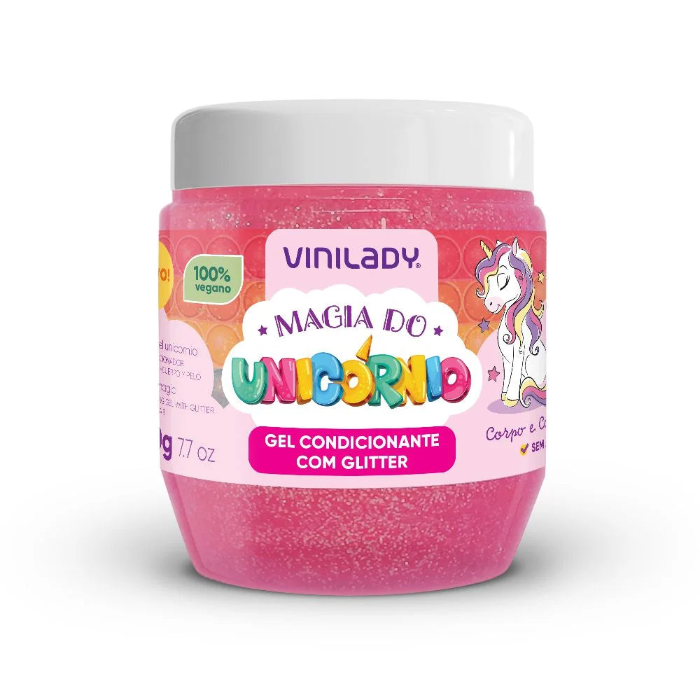 Vini Lady Kids Magia do Unicórnio Gel Condicionante com Glitter 220g