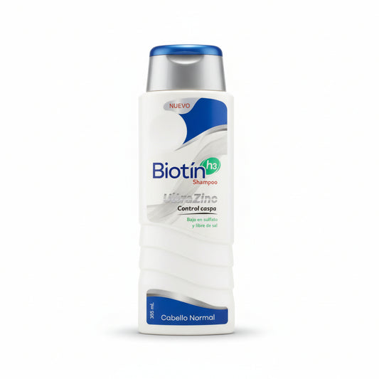 Biotín H3 Shampoo Anticaspa Ultra Zinc Cabello Normal 355ml