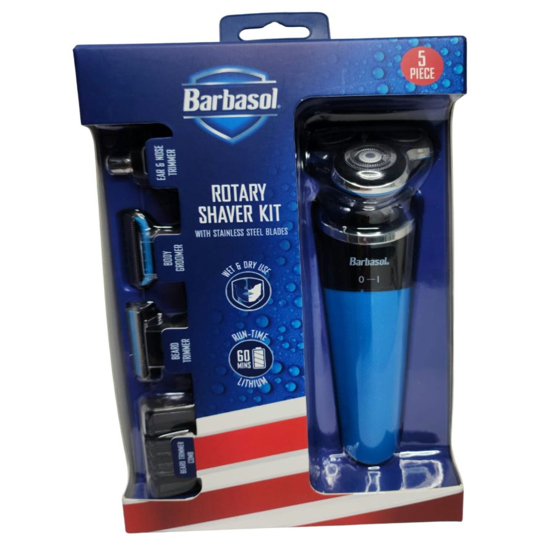 Barbasol Rechargeable 5-in-1 Wet/Dry Rotary Shaver Kit 5 Piece