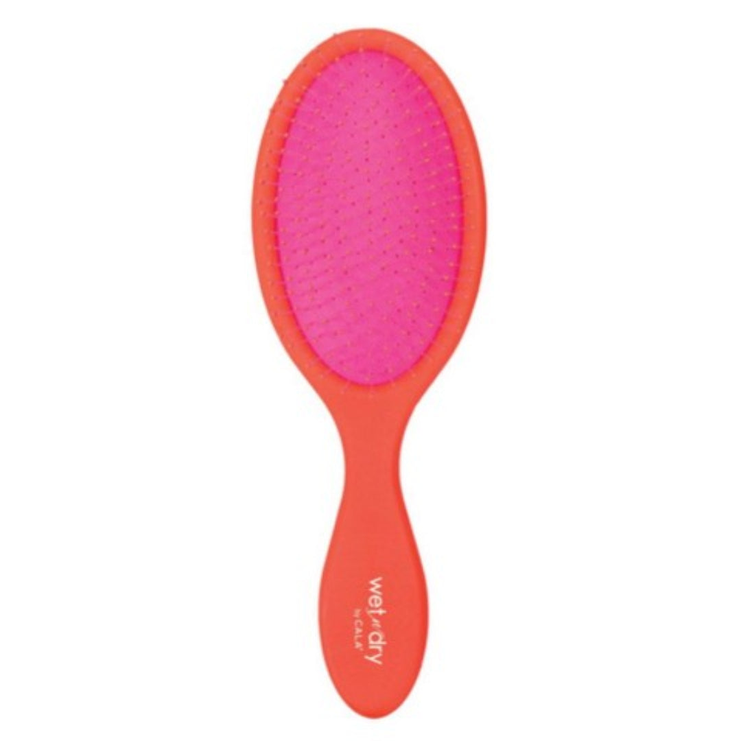 CALA Wet-n-Dry Detangling Hair Brush (Orange & Hot Pink)